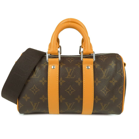 Louis Vuitton Keepall Bandouliere 25 Brown Saffron Yellow Monogram Macassar