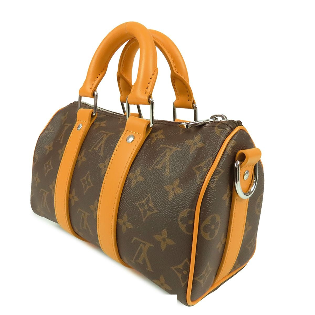 Louis Vuitton Keepall Bandouliere 25 Brown Saffron Yellow Monogram Macassar — view 2