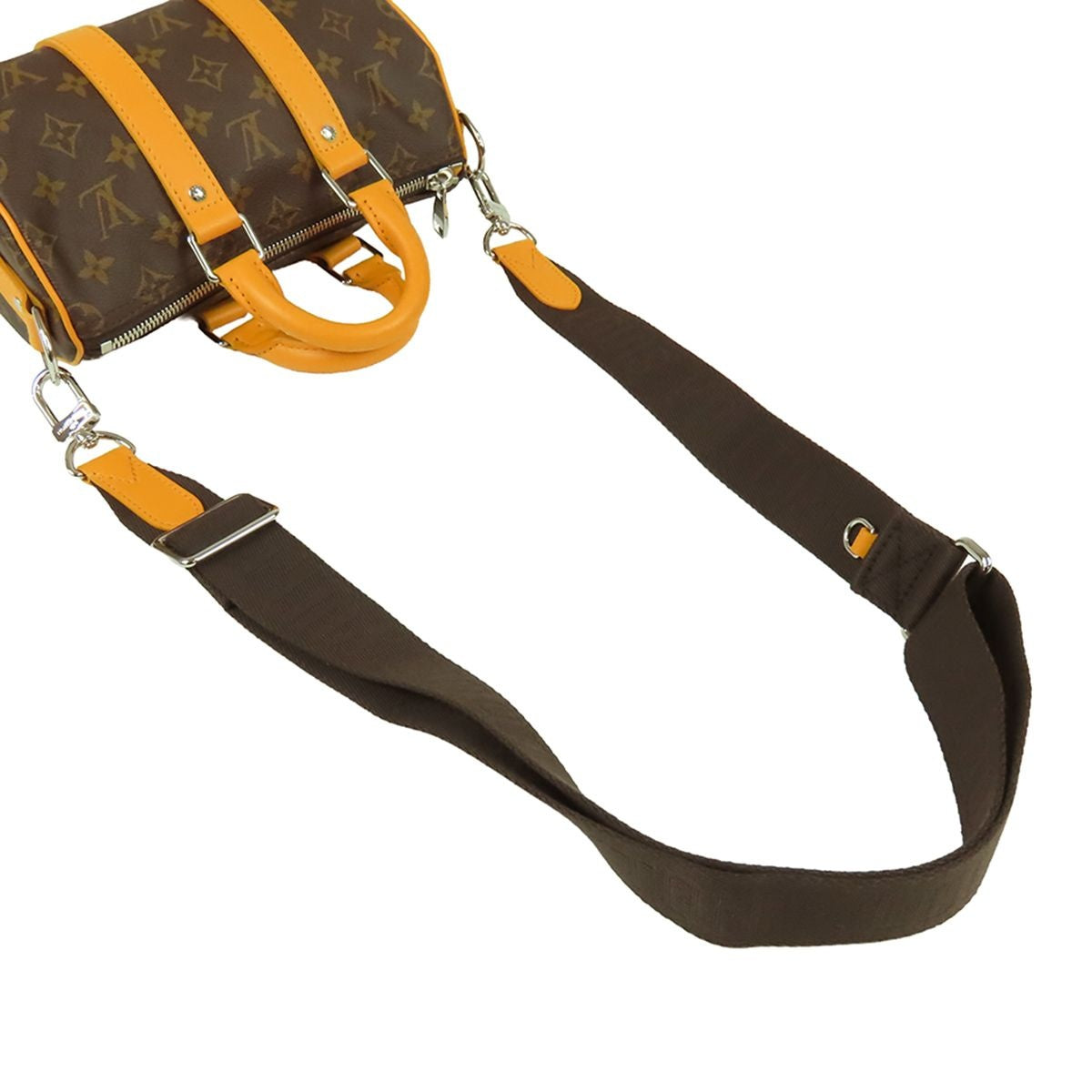 Louis Vuitton Keepall Bandouliere 25 Brown Saffron Yellow Monogram Macassar — view 5