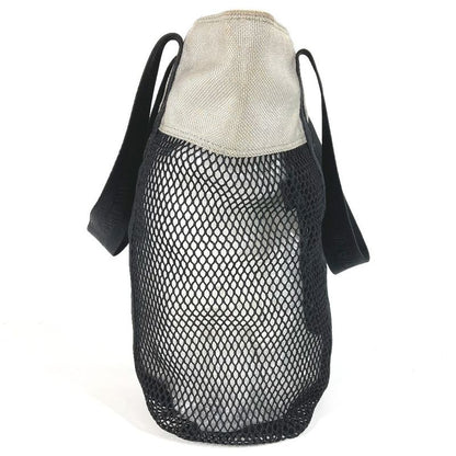 Chanel Shoulder Bag CC Coco Logo Mesh Nylon Black