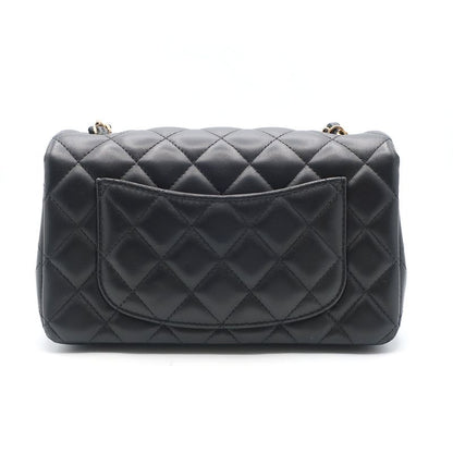Chanel Mini Matelasse Chain Shoulder - Black Gold Hardware Single