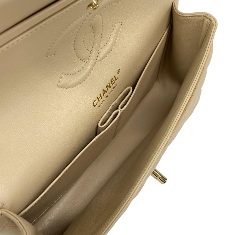 Chanel Shoulder Bag Double Flap Matelasse A01112 Beige Chain Shoulder/gold