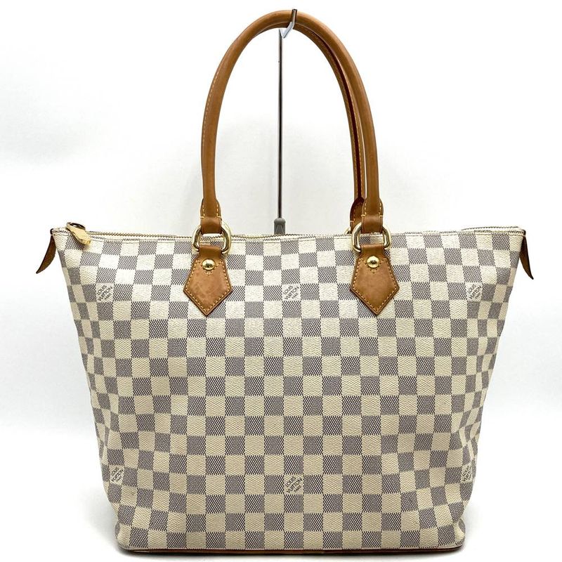Louis Vuitton N51185 Saleya MM Tote Bag Beige Damier Azure Canvas Women Fashion