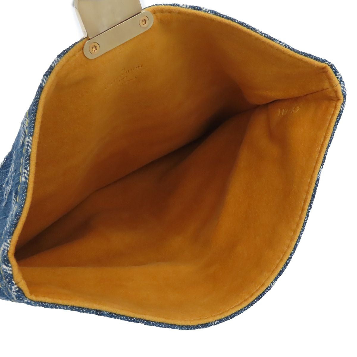 Louis Vuitton Pochette Platt Blue Gold Monogram Denim Clutch Pouch — view 4