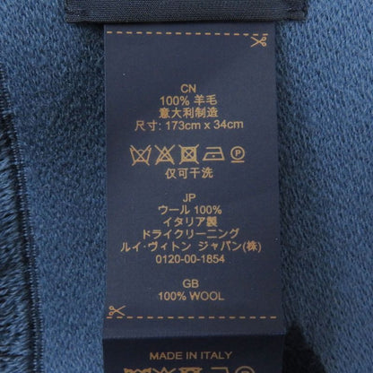 Louis Vuitton 2023 M77129 Scarf Monogram Vivienne Wool Navy Made In Italy