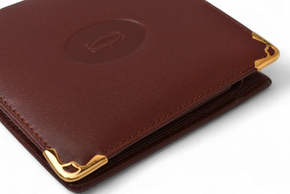 Cartier Fold Wallet Vintage Cartier Men's Wallet Must De Cartier Bordeaux