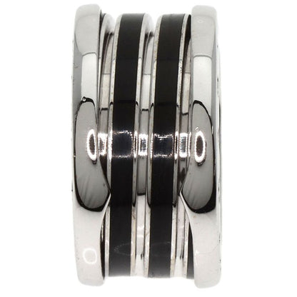 Bvlgari B-zero1 4-band Black Enamel #47 Ring 18K White Gold Ladies
