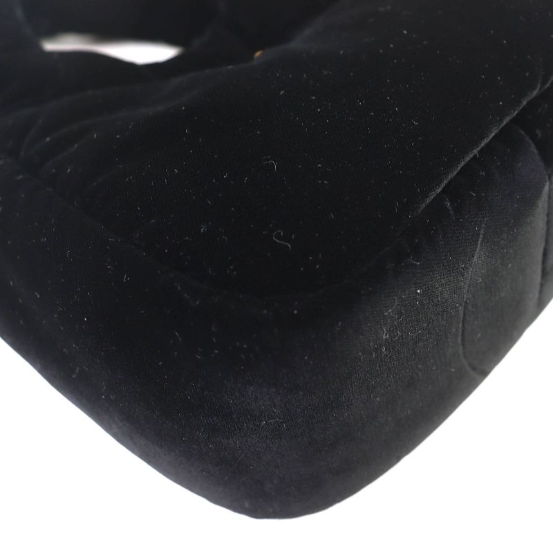 Prada 1ba410 Padded Velvet Mini Handbag Triangle Logo 2WAY Shoulder Bag Black