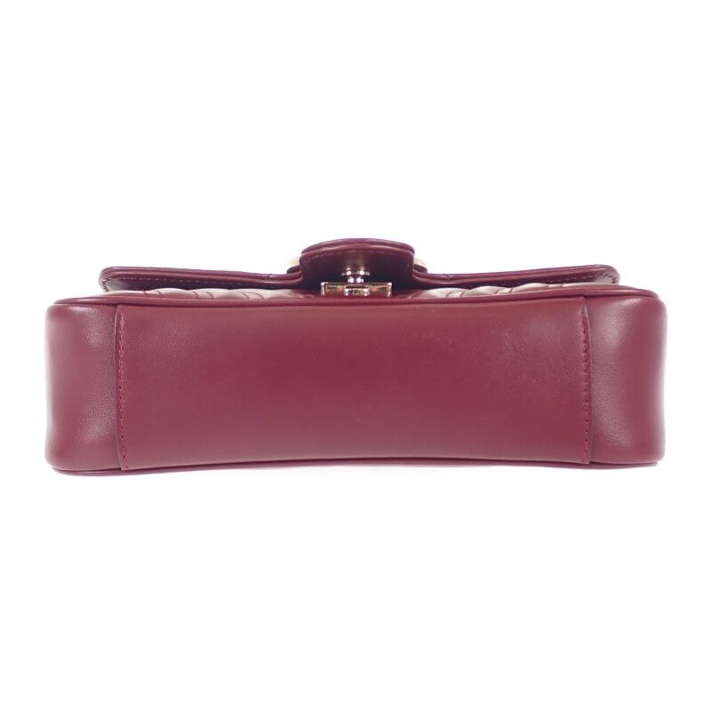 Gucci GG Marmont Mini Shoulder Bag 446744aadpj6207 Leather Rosso Ancora