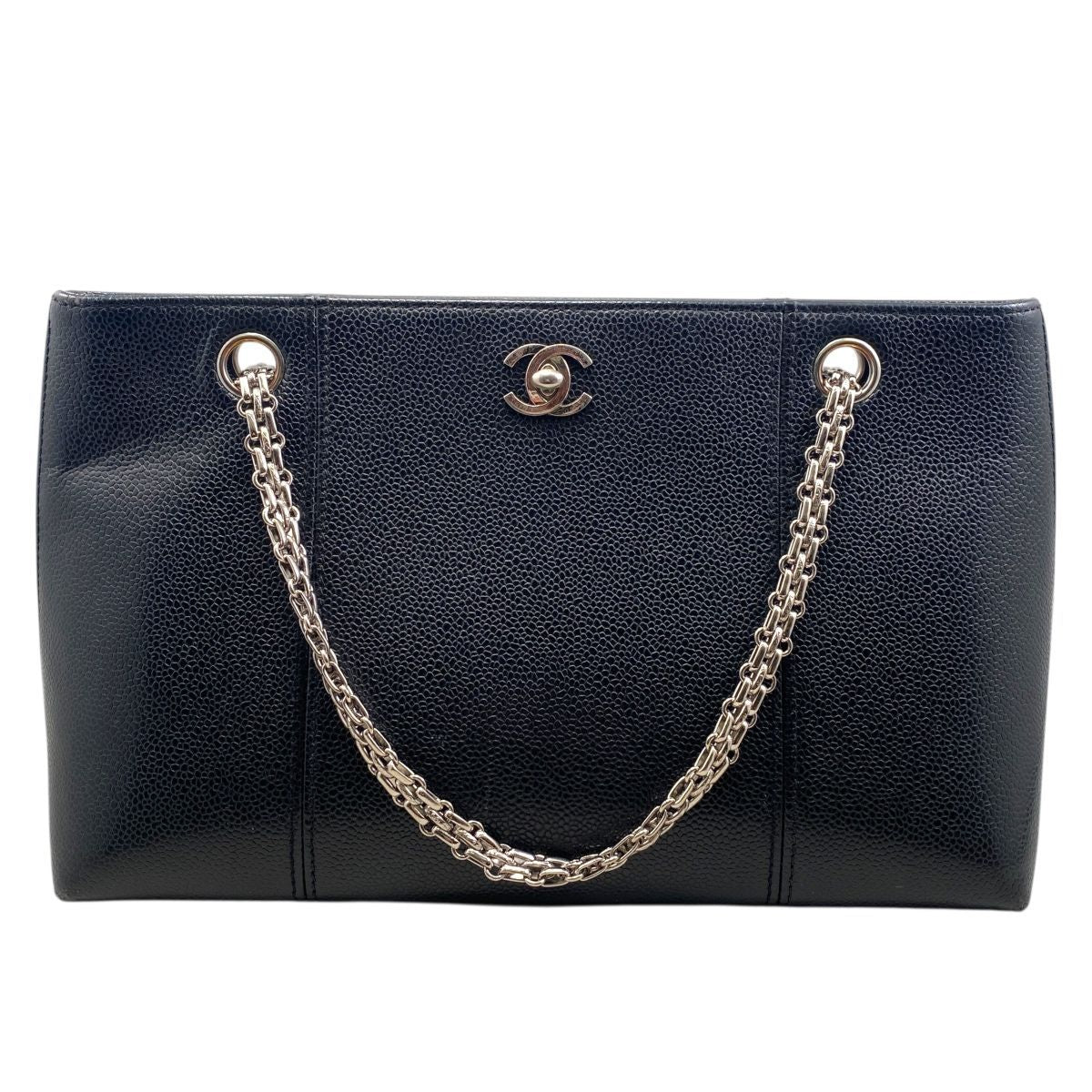 Chanel Women's Chain Turnlock Caviar Skin Shoulder Bag Ws8218 Black