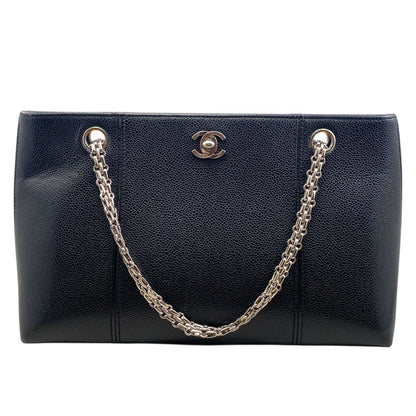 Chanel Women's Chain Turnlock Caviar Skin Shoulder Bag Ws8218 Black