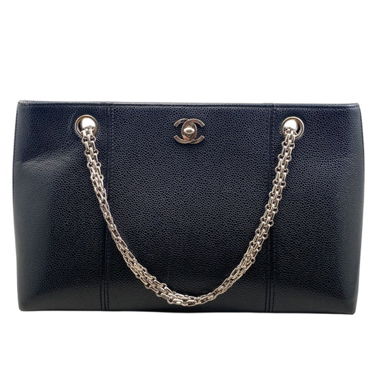 Chanel Women's Chain Turnlock Caviar Skin Shoulder Bag Ws8218 Black