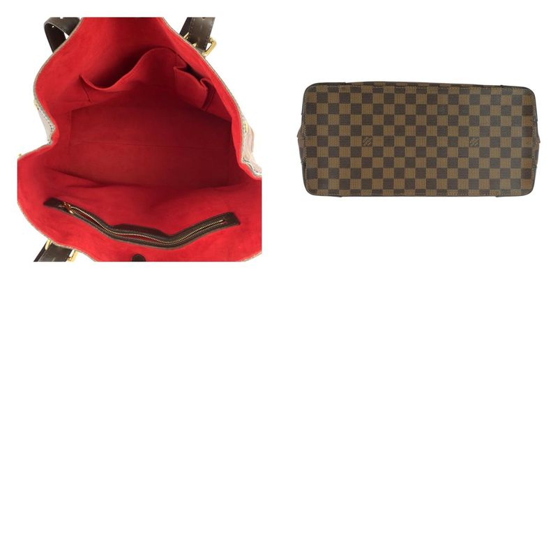 Louis Vuitton Damier Hampstead MM Brown Gold Hardware PVC N51204 Tote Bag