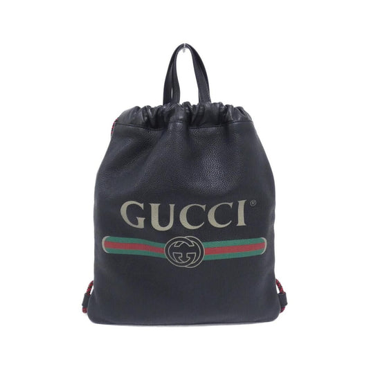 Gucci Print Backpack Leather Black