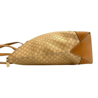 Celine Vintage Macadam Blason Pattern Leather Tote Beige — view 5