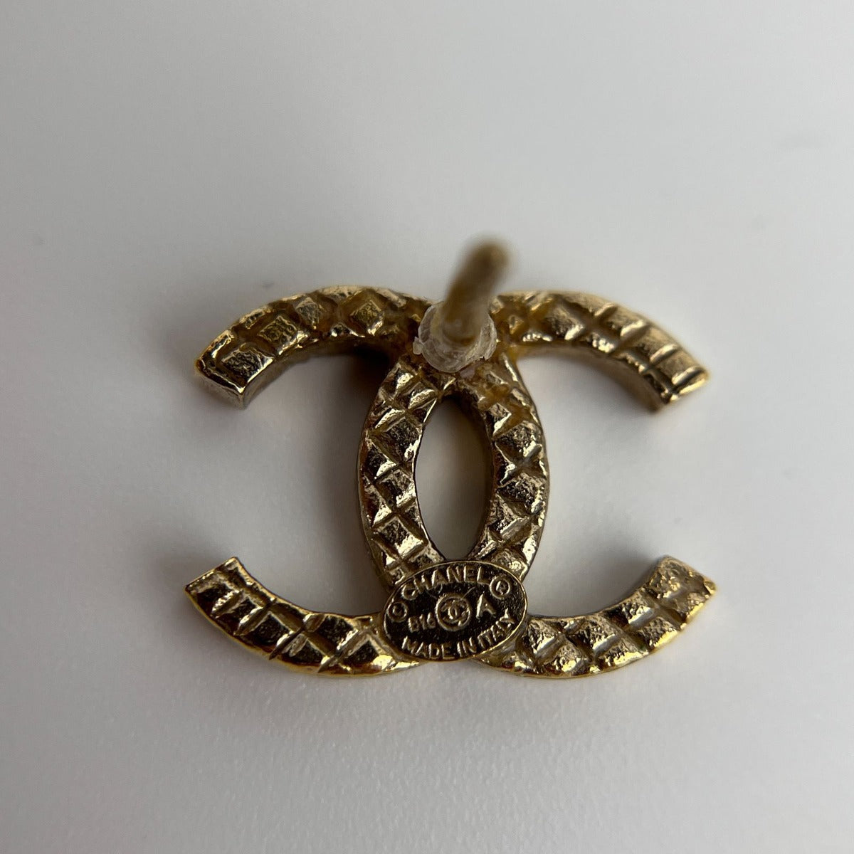 Chanel CC Logo Earrings Gold Vintage — view 5