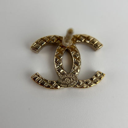 Chanel CC Logo Earrings Gold Vintage — view 6