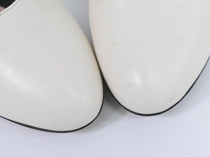 Authentic Gucci Interlocking G Faux Pearl Pumps Heels 38 Leather Ivory Women's