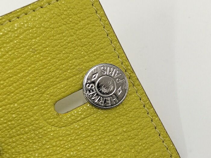 Hermes Diablo Card Case Chevre Leather Yellow Stamped Y