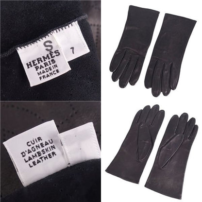Hermes Gloves H Logo Lamb Leather Women