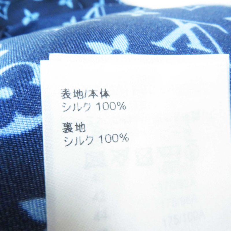 Louis Vuitton 22AW 100% Silk Monogram Pajama Shirt/long Sleeve Shirt Navy