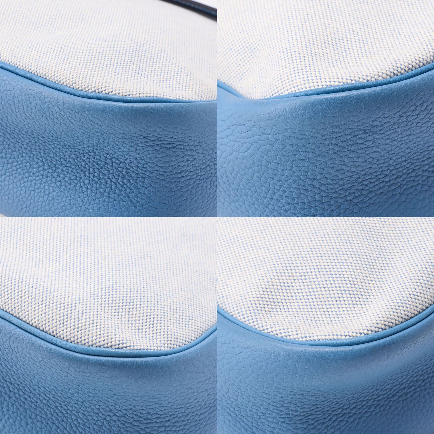 Hermes Christine Shoulder Bag Toile Ash Buffalo Blue Jean (silver Hardware)