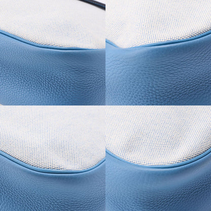 Hermes Christine Shoulder Bag Toile Ash Buffalo Blue Jean (silver Hardware)