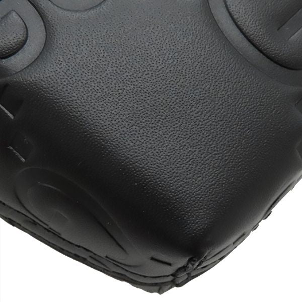 Gucci 2way Bag GG Super Mini Bag Leather Black Gold Hardware Black Handbag