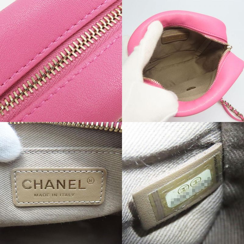 Chanel Shoulder Bag Matelasse Chain Leather Pink Gold Hardware Crossbody Coco