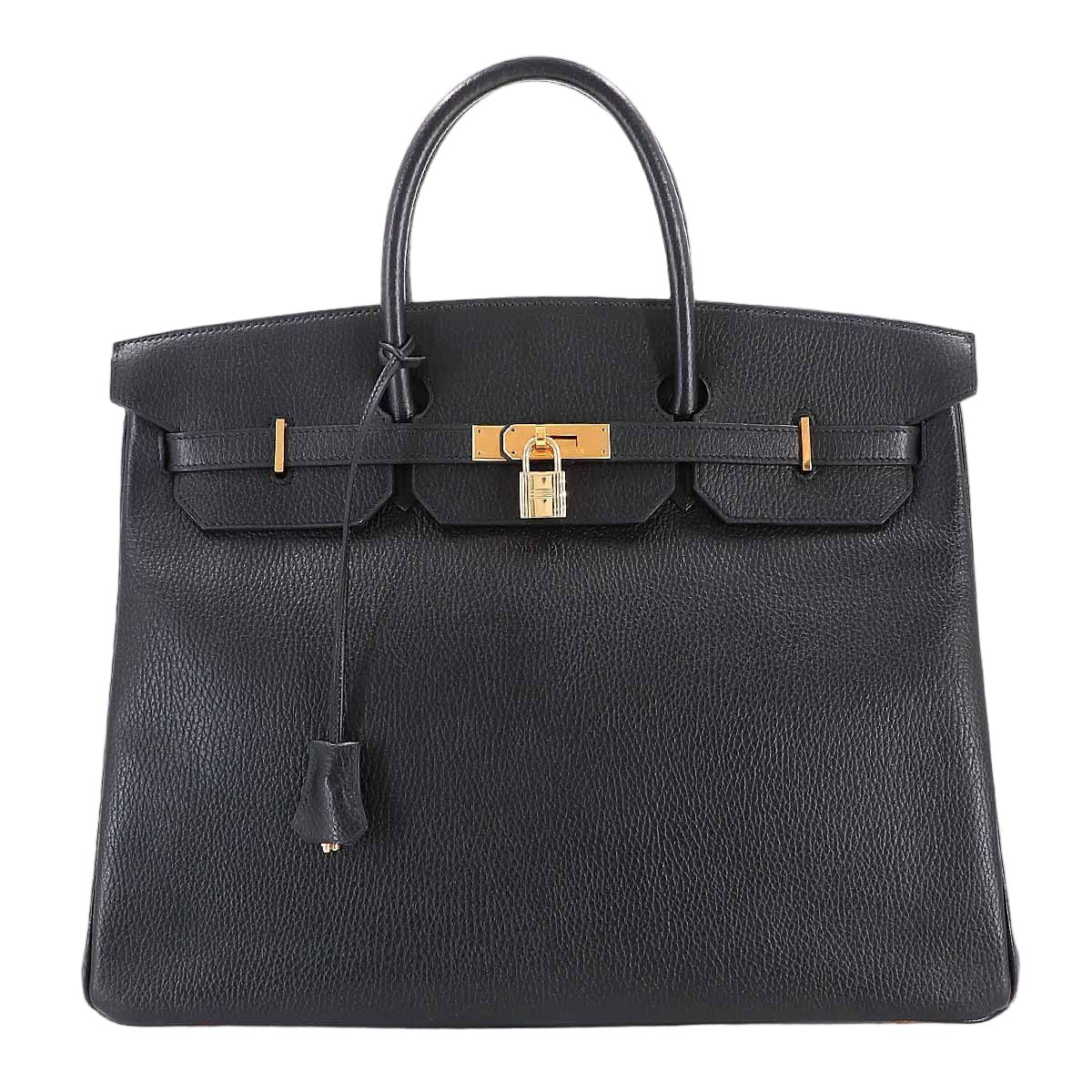 Hermes Birkin 40 Black Hand Bag Vintage Gold