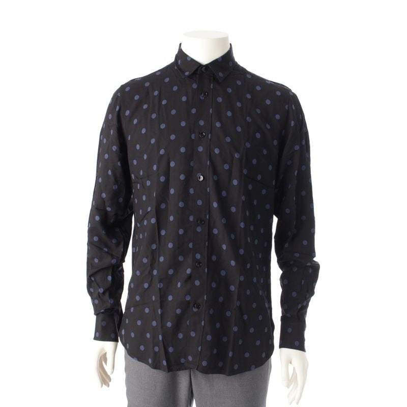 Saint Laurent Eddy Period Dot Polka Long Sleeve Shirt Top