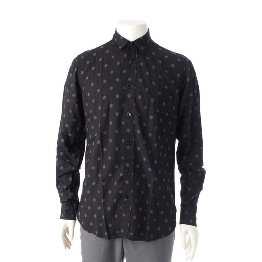 Saint Laurent Eddy Period Dot Polka Long Sleeve Shirt Top