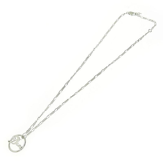 Christian Dior Logo Circle Necklace Silver