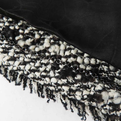 CHANEL Vintage P24398 04A Front Hook Cut-off Tweed Jacket With Ribbon And Coco