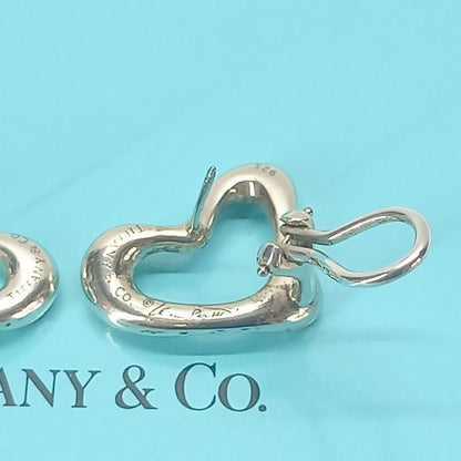 Open Heart Stud Earrings 925 Silver Tiffany &co