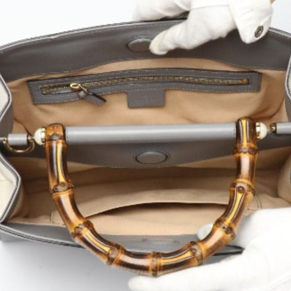 Gucci 459076 Handbag Bamboo Handbag Gucci Gray