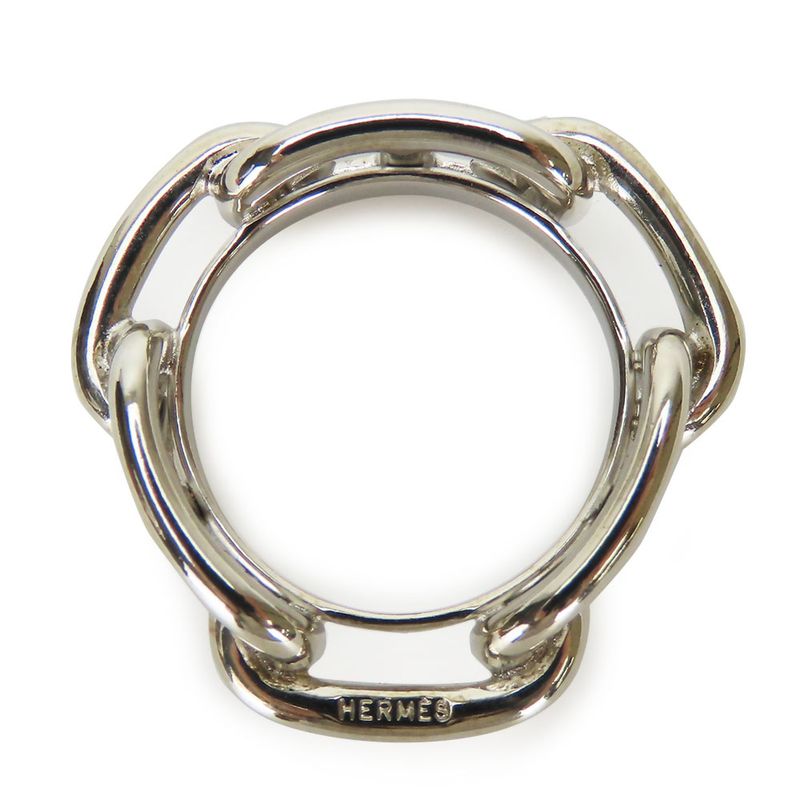 Hermes Scarf Ring Chaine D'ancre Metal Silver Accessory Small Item Ladies Women
