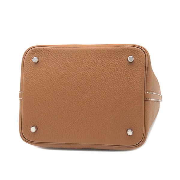 Hermes Handbag Picotin Lock MM Taurillon Clemence Gold Silver Hardware Never