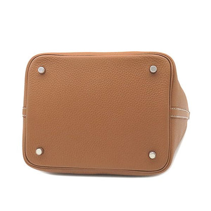 Hermes Handbag Picotin Lock MM Taurillon Clemence Gold Silver Hardware Never