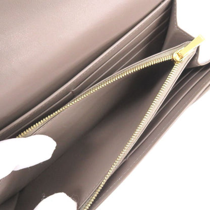 Celine Large Flap Wallet Leather Gray Long Wallet 0123 Celine