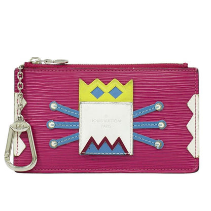 Authentic Louis Vuitton LV Pochette Cles Tribal Mask Epi Leather Coin Case