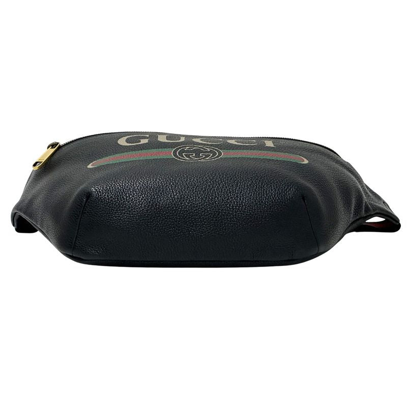 Gucci Bag Men's Brand Sherry Body Bag Waist Bag Leather Black Succotch