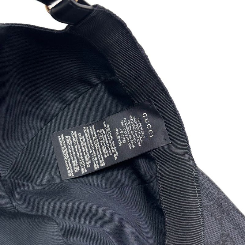 Gucci Cap Hat Original GG Canvas Baseball Cap Black