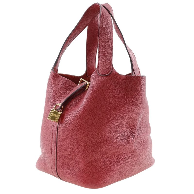 Hermes Picotin Lock MM Taurillon Clemence Red D Ladies Handbag