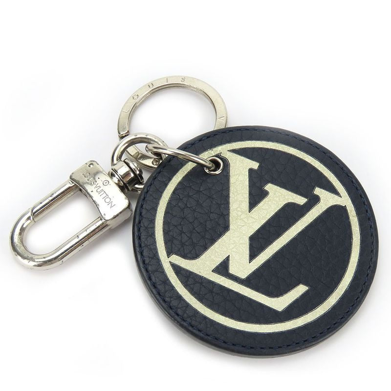 Louis Vuitton Key Holder Porte Cles Mp2082 Taurillon Initiative Leather Navy