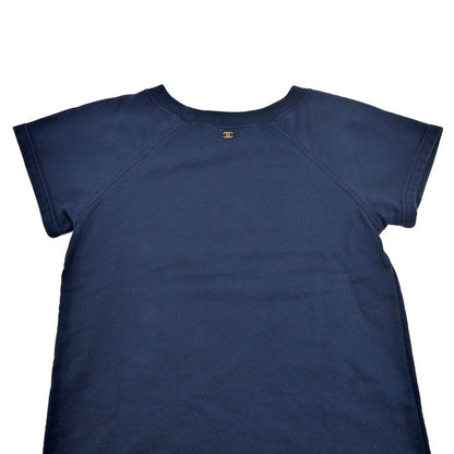 Chanel Short Sleeve Cut And Sew - P57840k07626 Size XS Coco Mark Navy -