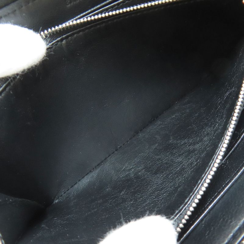 Balenciaga 655927 Round Zipper Long Wallet With Coin Purse Calf Women