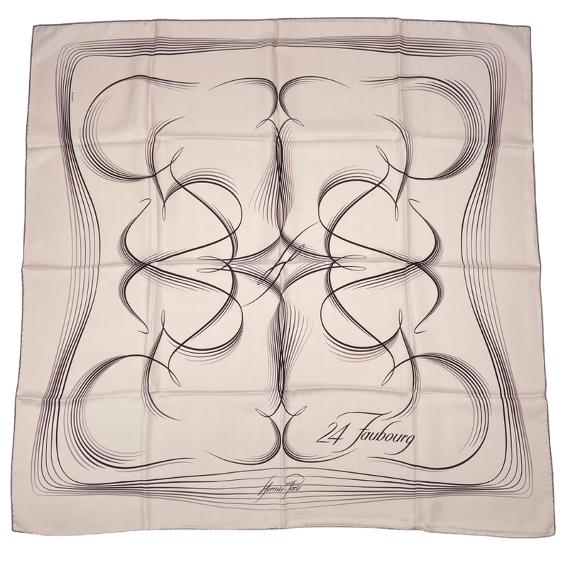 Hermes Scarf Carre 90 Silk 24 Faubourg 24 Faubourg Pink