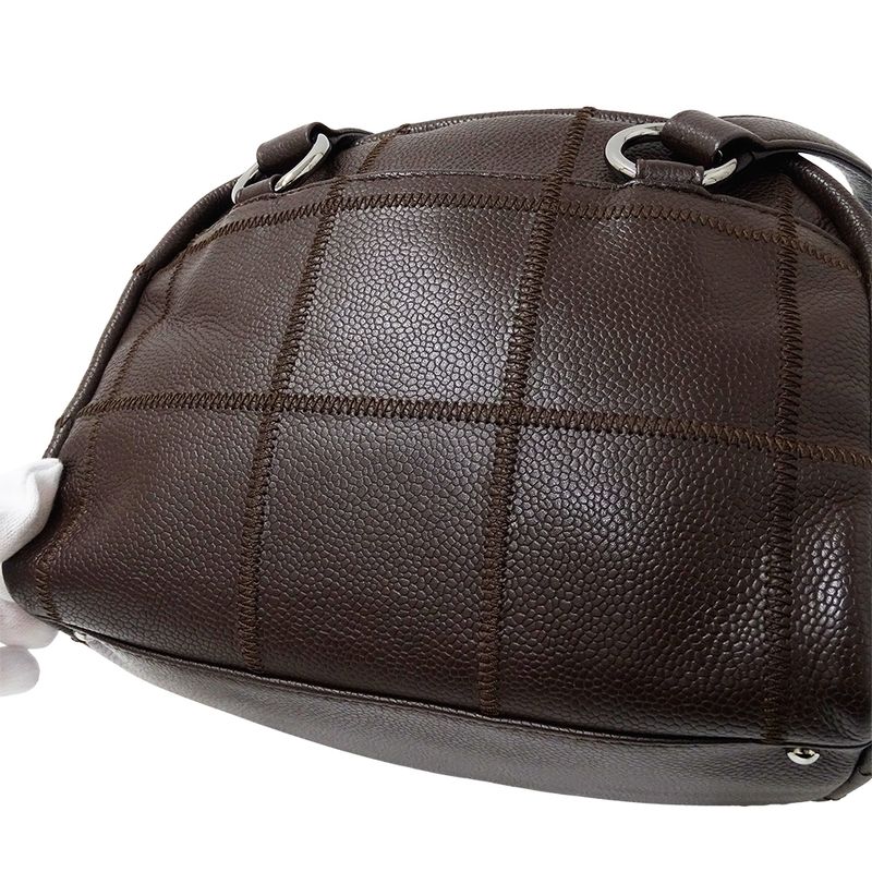 Chanel Bag Choco Bar Ladies Branded Handbag Shoulder Bag Caviar Skin Brown