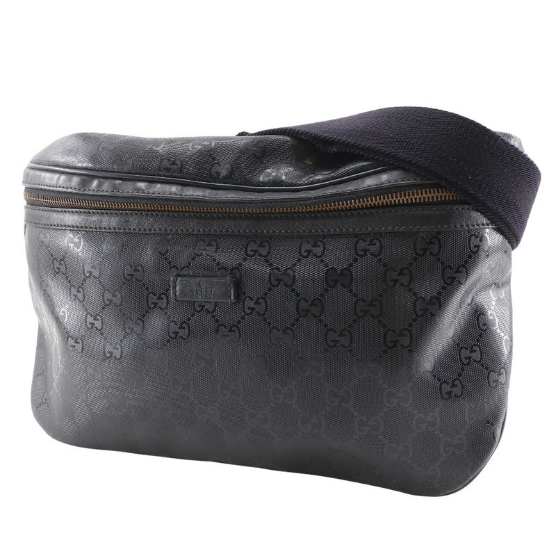 Gucci Belt Bag Medium GG Imprime Body Bag 211110 PVC Black Men's Waist Bag